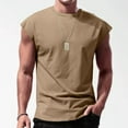 thumbnail image 1 of Men Tshirt Short Sleeve Crewneck Basic Khaki Tee Shirt Men Shirts Casual, 1 of 3