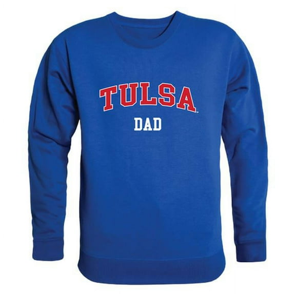 Men Tulsa Golden Hurricane Dad Crewneck Fleece, Royal Blue - Small