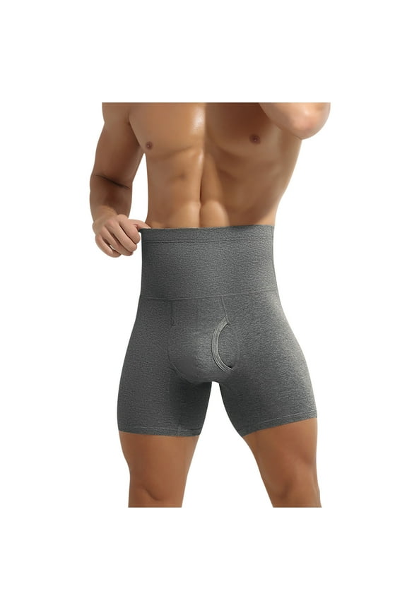 Men Tummy Control Shapewear Shorts High Waist Slimming Body Shaper Girdle Compression Underwear Boxer Brief