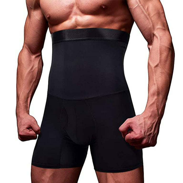 Stretch Body Shaper Shorts for Men's, Hook & Zip Tummy Control