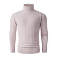 thumbnail image 1 of Men Turtleneck Cable Knit Sweater Long Sleeve Pullover Classic Fit Solid Color Top, 1 of 7