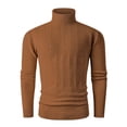 thumbnail image 1 of Men Turtleneck Cable Knit Sweater Long Sleeve Pullover Classic Fit Solid Color Top, 1 of 7