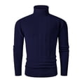 thumbnail image 1 of Men Turtleneck Cable Knit Sweater Long Sleeve Pullover Classic Fit Solid Color Top, 1 of 7