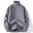 thumbnail image 1 of Men Turtleneck Long Sleeve Sweater Fall Winter High Neck Top Casual Loose Fit Warm Cable Knit Pullover Sweaters for Men Solid Basic Soft Comfortable Sweaters, Gray (X-Large), 1 of 3