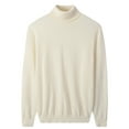 thumbnail image 1 of Men Turtleneck Sweater Autumn Winter Merino pure wool WarmKnitted, 1 of 5