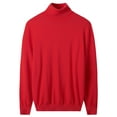 thumbnail image 1 of Men Turtleneck Sweater Autumn Winter Merino pure wool WarmKnitted, 1 of 5