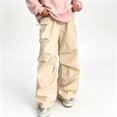 thumbnail image 1 of Men Twill Woven Straight Cargo Pants, Elastic Waist Multi Pocket Outdoor Casual Pants S-XL, 1 of 8
