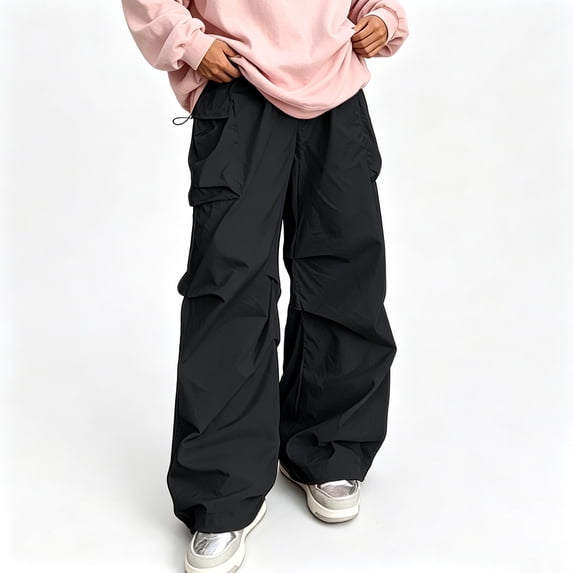 Men Twill Woven Straight Cargo Pants, Elastic Waist Multi Pocket Outdoor Casual Pants S-XL