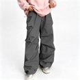 thumbnail image 1 of Men Twill Woven Straight Cargo Pants, Elastic Waist Multi Pocket Outdoor Casual Pants S-XL, 1 of 8