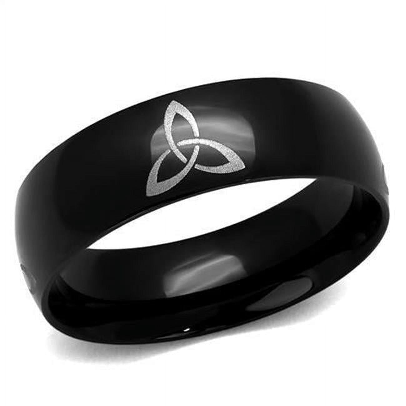 No Stone Rings Men Two-Tone IP Black Stainless Steel Ring with No Stone in No Stone ...