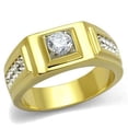 thumbnail image 1 of Men Two-Tone IP Gold Stainless Steel Ring with AAA Grade CZ in Clear - Size 9, 1 of 1