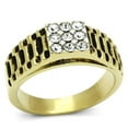 thumbnail image 1 of Men Two-Tone IP Gold Stainless Steel Ring with Top Grade Crystal in Clear - Size 12, 1 of 1