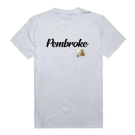 Men UNC Pembroke Braves Script T-Shirt, White - 2XL