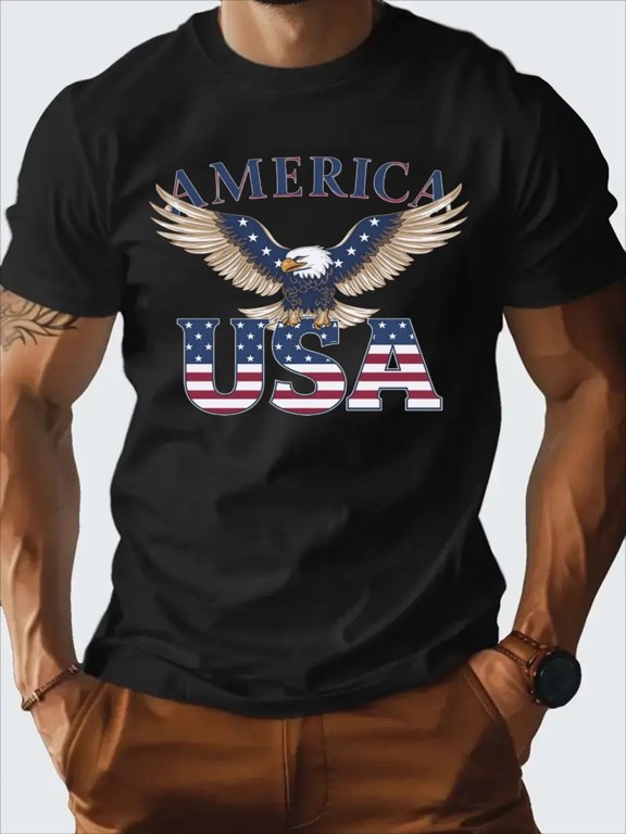 Men USA Eagle Flag T-Shirt
