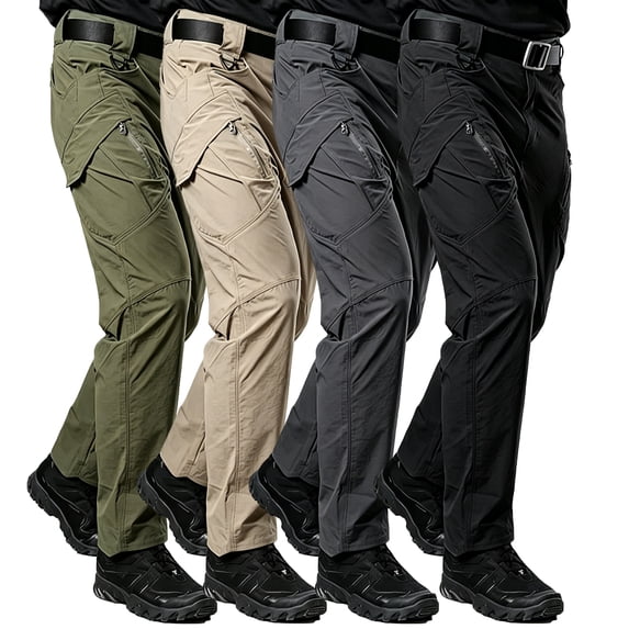 Men UV Protection Cargo Pants UPF50+ Stretch Comfort Hardwearing Multi Pocket Work Pants S-XXL