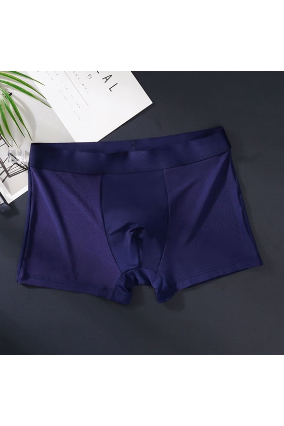 Men Underwear Boxer Brief Summer Breathable Brief Business Casual Ice Silk Seamless Underwear ,L-3XL
