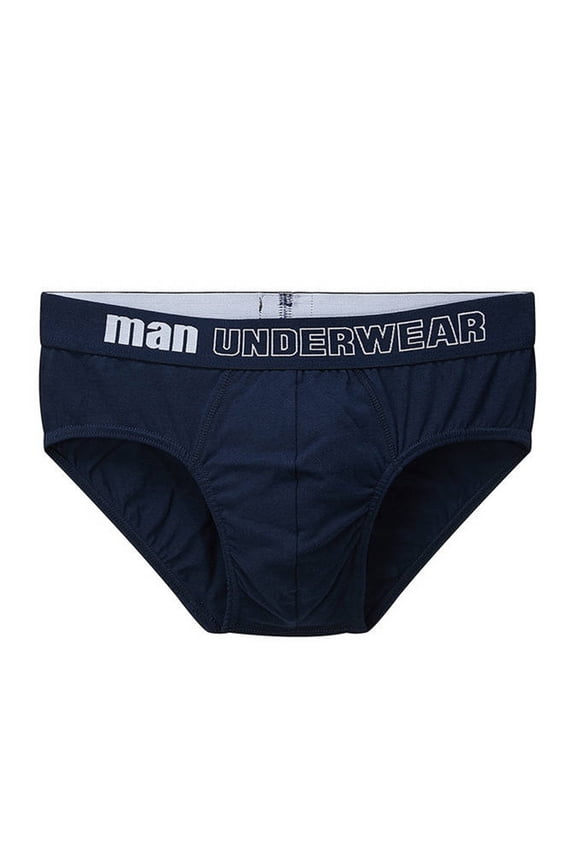 Men Underwear Briefs Plain Cotton Briefs Letters Printed Comfortable Breathable Underwear Mid Waist Briefs