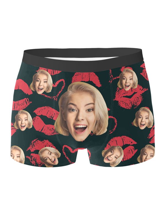 Men Underwear Custom With Face Personalised For Men Boyfriend Enhanced Comfort Everyday Wear Purple M