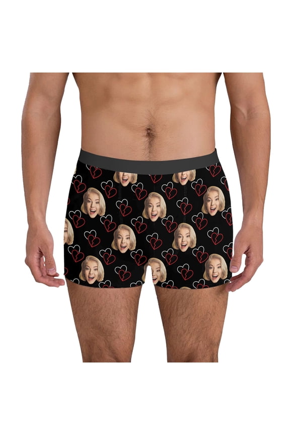 Men Underwear Diy Valentine'S Day Clothes For Custom With Face Custom For Men Customized For Boyfriend Custom Underwear Diy Valentine'S Brick Red M