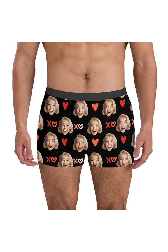 Men Underwear Diy Valentine'S Day Clothes For Custom With Face Custom For Men Customized For Boyfriend Custom Underwear Diy Valentine'S Hot Pink L