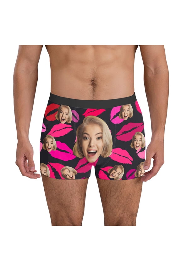 Men Underwear Diy Valentine'S Day Clothes For Custom With Face Custom For Men Customized For Boyfriend Custom Underwear Diy Valentine'S Hot Pink S