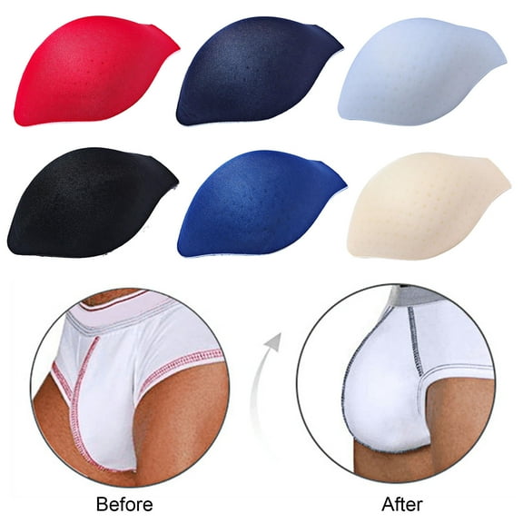 Men Underwear Push Up Cup Pad Fuller Look Underwear Pouch Bulge Enlargement Sponge Pad for Swim Trunks Daily Wear Sport Men Boxers Bulge Enhancement Sponge