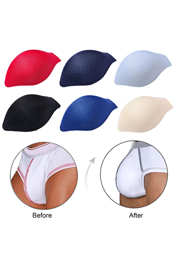 Men Underwear Push Up Cup Pad Fuller Look Underwear Pouch Bulge Enlargement Sponge Pad for Swim Trunks Daily Wear Sport Men Boxers Bulge Enhancement Sponge