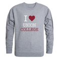 thumbnail image 1 of Men Union College I Love Crewneck Sweatshirt, Heather Grey - Large, 1 of 1