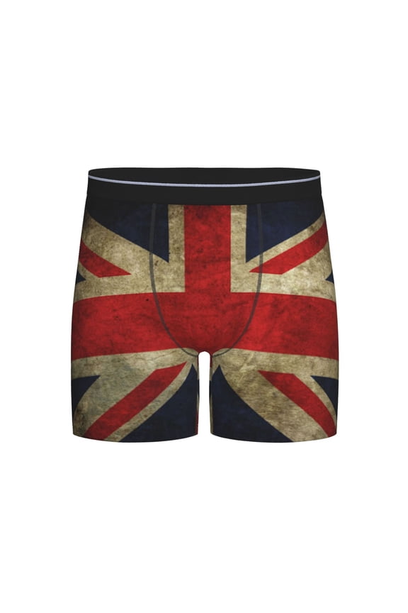 Men Union Jack Flag Boxer Briefs Novelty Boxer Shorts Underwear No Fly
