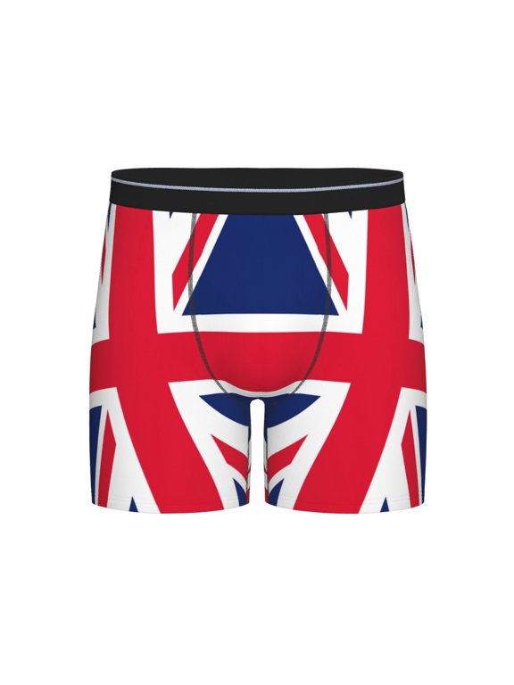 Men Union-Jack Flag Boxer Briefs Novelty Boxer Shorts Underwear No Fly