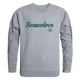 thumbnail image 1 of Men University of Alaska Anchorage Seawolves Script Crew Fleece, Heather Grey - Small, 1 of 1