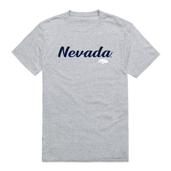Men University of Nevada Wolf Pack Script T-Shirt, Heather Grey - 2XL