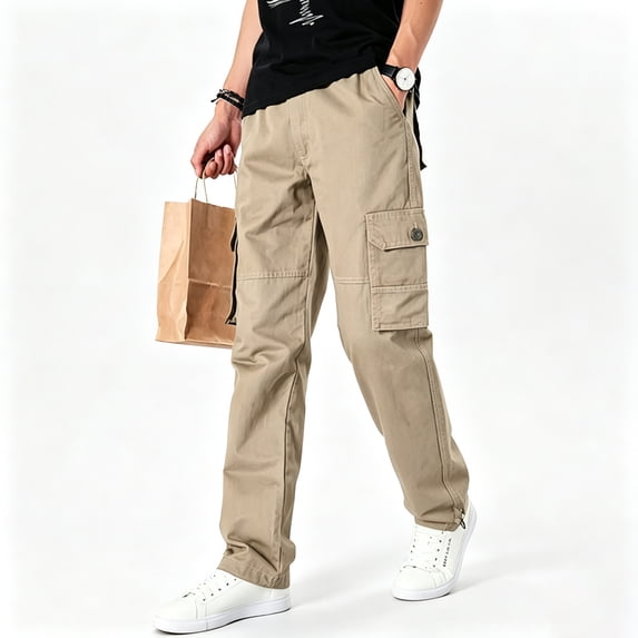Men Utility Cargo Pants Stretch Breathable Reinforced 6 Pocket Outdoor Hiking Work Pants S-XXL