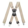 thumbnail image 1 of Men Utility Suspenders Adjustable Elastic Heavy Duty 1.5 Inch Wide X Shape Strong Clip Khaki Suspender, 1 of 6