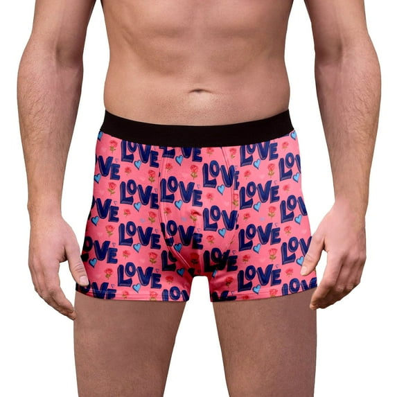 Men Valentine's Day Boxers Men Funny Novelty Heart Boxers, Valentines Gift for Men