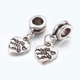 thumbnail image 1 of Men Valentines Day Gift Ideas Alloy European Dangle Charms Heart Silver 22mm Hole: 5mm, 1 of 2