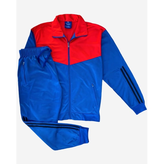 Men Velocity Tracksuit Active Jogging suit GYM Striped Jogger Top and Bottom Outfit