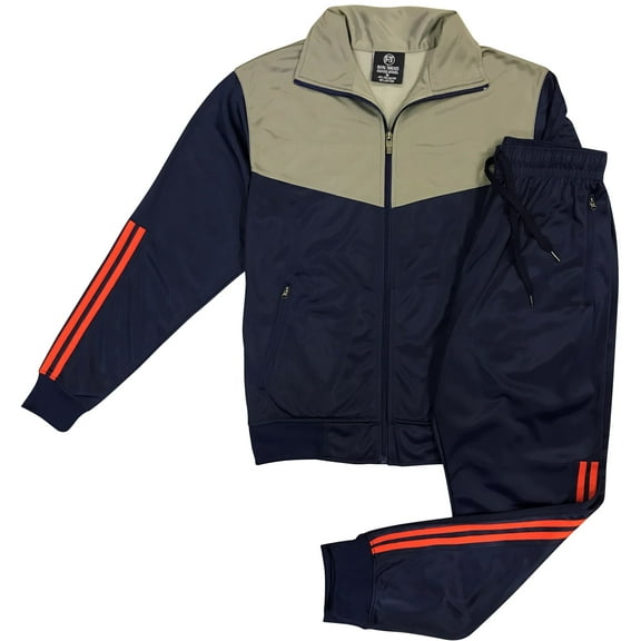 Men Velocity Tracksuit Active Jogging suit GYM Striped Jogger Top and Bottom Outfit