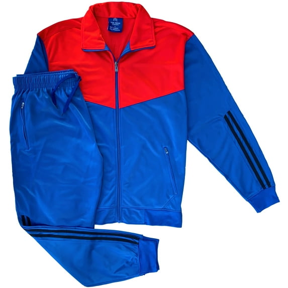 Men Velocity Tracksuit Active Jogging suit GYM Striped Jogger Top and Bottom Outfit