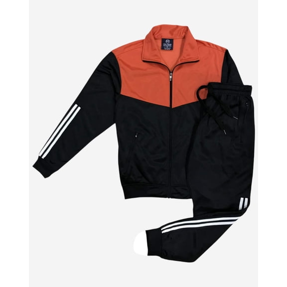 Men Velocity Tracksuit Active Jogging suit GYM Striped Jogger Top and Bottom Outfit