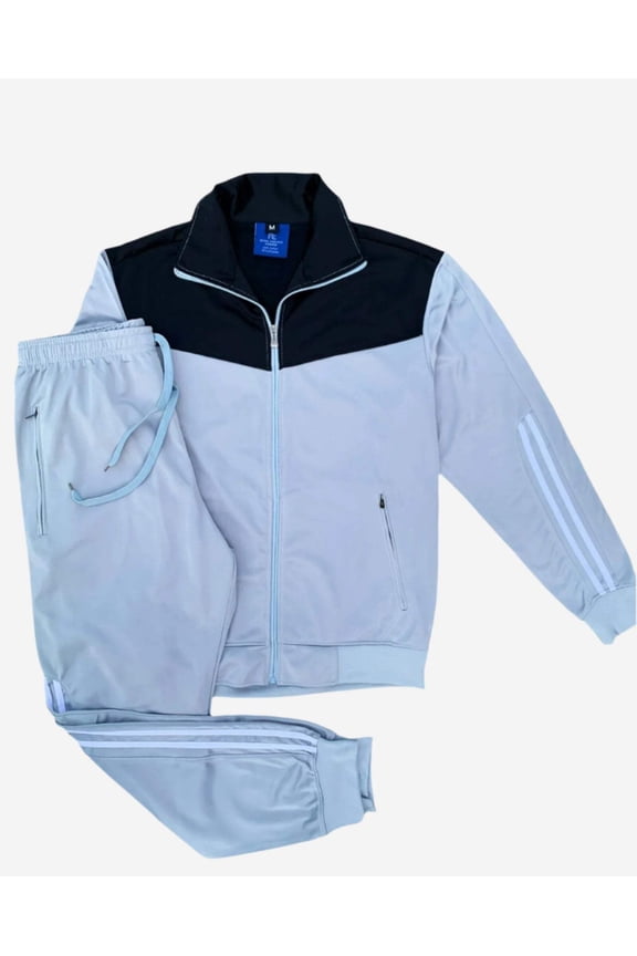 Men Velocity Tracksuit Active Jogging suit GYM Striped Jogger Top and Bottom Outfit