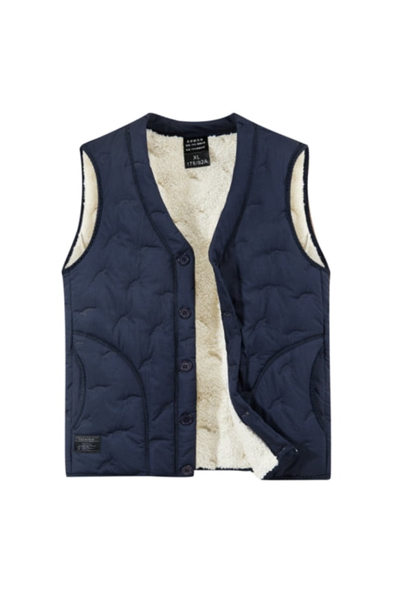 Men Vest Plus Velvet Plus Vest Casual Fashion Warm Dad Vest Back