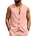 thumbnail image 1 of Men Vest Slim Fit Formal Business Wedding Prom Party Button Down Dress Waistcoat Summer Casual Sleeveless Suit Vests, XL, 1 of 4