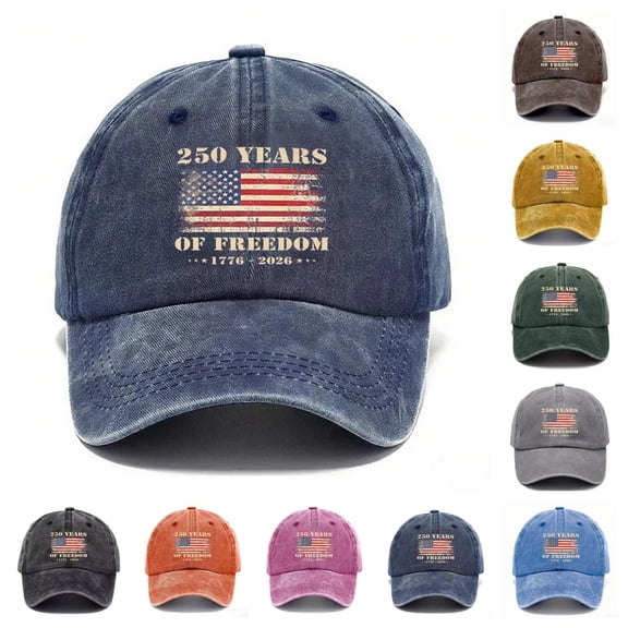 Men Vintage 250 Years of Freedom Hat 1776-2026 USA Flag Patriotic Hat Adjustable Baseball Cap