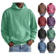 thumbnail image 1 of Men Vintage Hoodie Washed Distressed Pullover Long Sleeve Sweatshirt Retro Casual Street Sweatshirts Pockets, 1 of 4