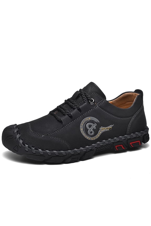 Men Vintage Leather Loafers Summer Casual Walking Shoes Driving Boat Moccasins Black 10 US