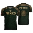 thumbnail image 1 of Men Vintage Mexico Soccer Jersey, Green Retro Breathable Short Sleeve Fan T-Shirt, 1 of 2
