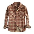 thumbnail image 1 of BVnarty Plaid Shirts for Men Men Vintage Plaid Long Sleeve Shirt Turndown Collar Button With Pockets Casual Lightweight Fabric for Spring Fall Winter Outdoor Fashion, 1 of 3
