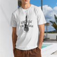 thumbnail image 1 of Men Vintage Rock Guitar USA Flag Graphic T-Shirt, "Rockin' In The USA" Crew Neck Poly Cotton Short Sleeve Patriotic Music Tee, 1 of 8