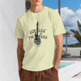 thumbnail image 1 of Men Vintage Rock Guitar USA Flag Graphic T-Shirt, "Rockin' In The USA" Crew Neck Poly Cotton Short Sleeve Patriotic Music Tee, 1 of 8